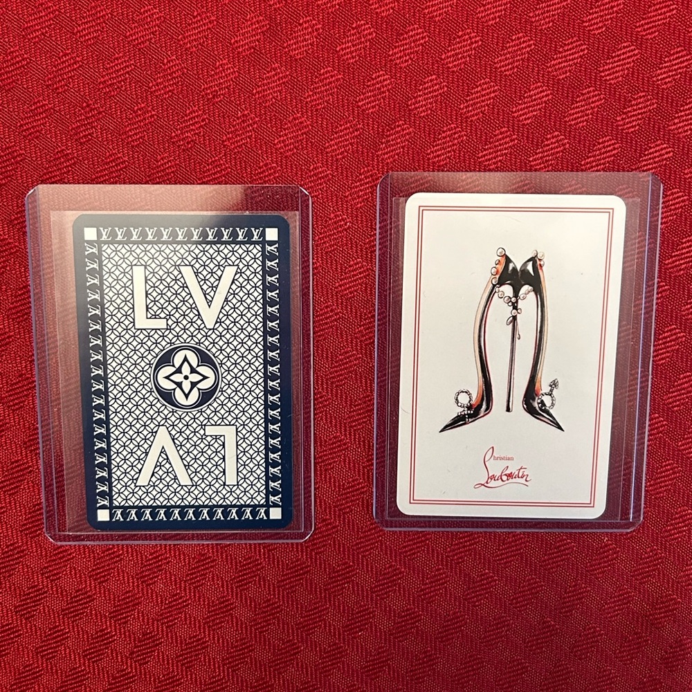 2 Deuces Louis Vuitton #2 Playing Card,  Louboutin #2 Playing Card Mint Cond.
